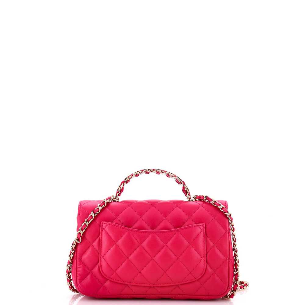 CHANEL Crystal Chain Flap Top Handle Bag Quilted … - image 3