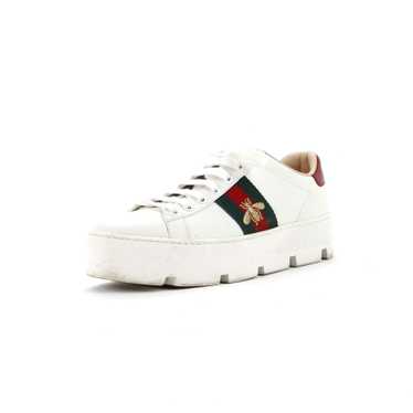 GUCCI Women's Ace Web Platform Sneakers Leather - image 1