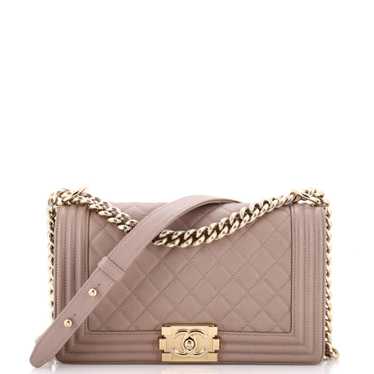 CHANEL Boy Flap Bag Quilted Caviar Old Medium