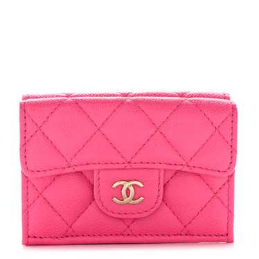 CHANEL Caviar Quilted Double Flap Wallet Bright P… - image 1