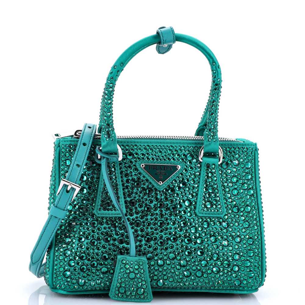 PRADA Galleria Double Zip Tote Crystal Embellishe… - image 1