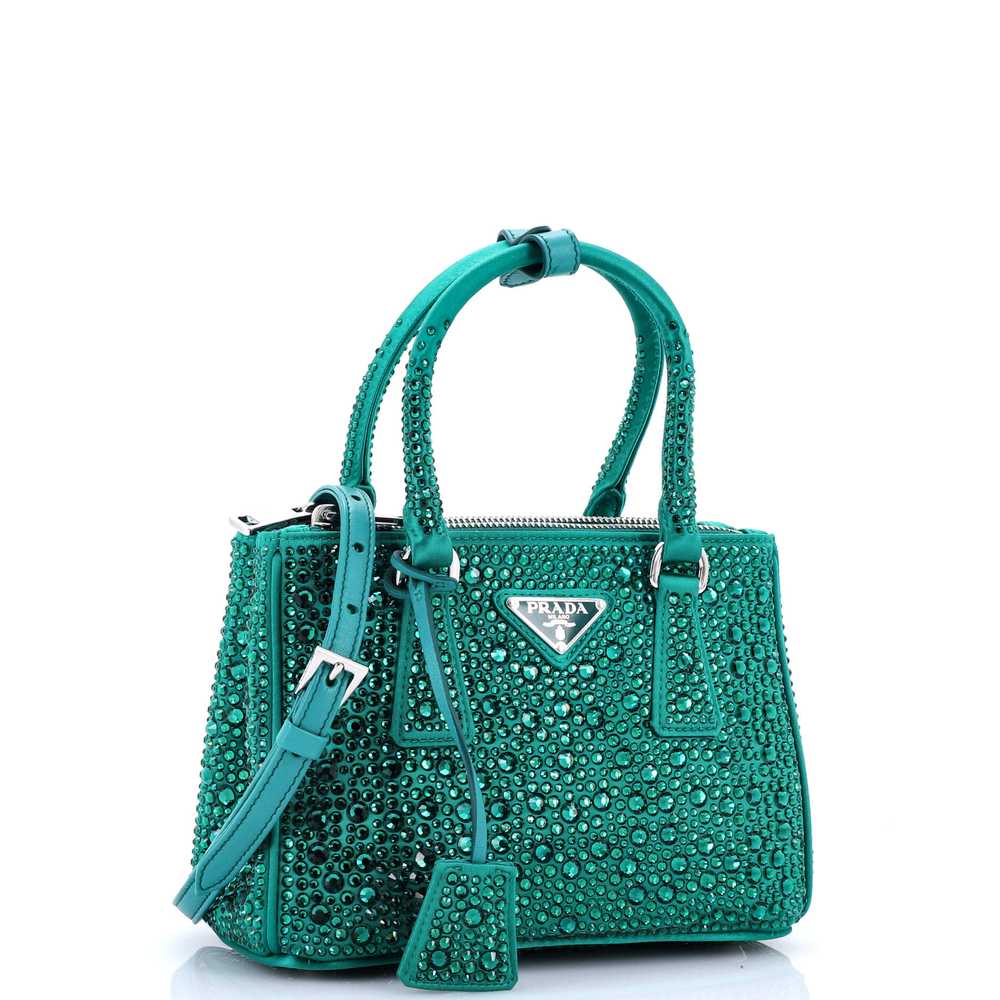 PRADA Galleria Double Zip Tote Crystal Embellishe… - image 2