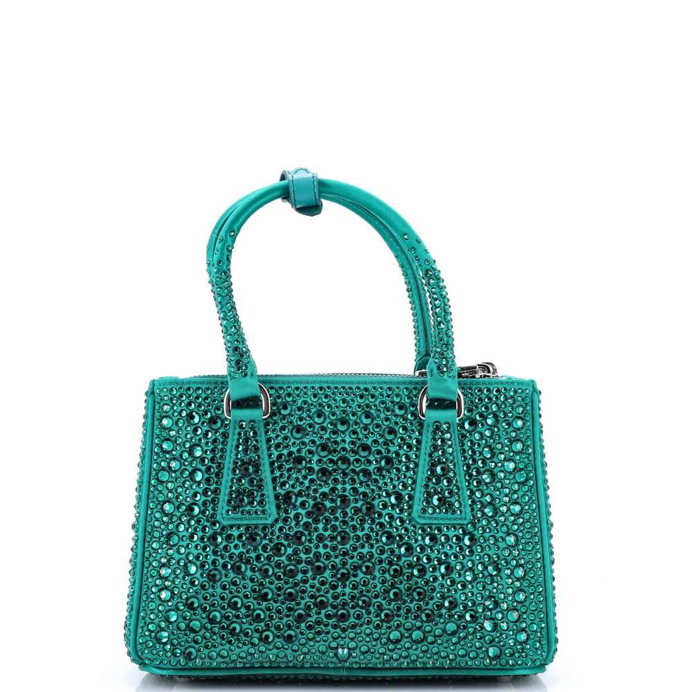 PRADA Galleria Double Zip Tote Crystal Embellishe… - image 3