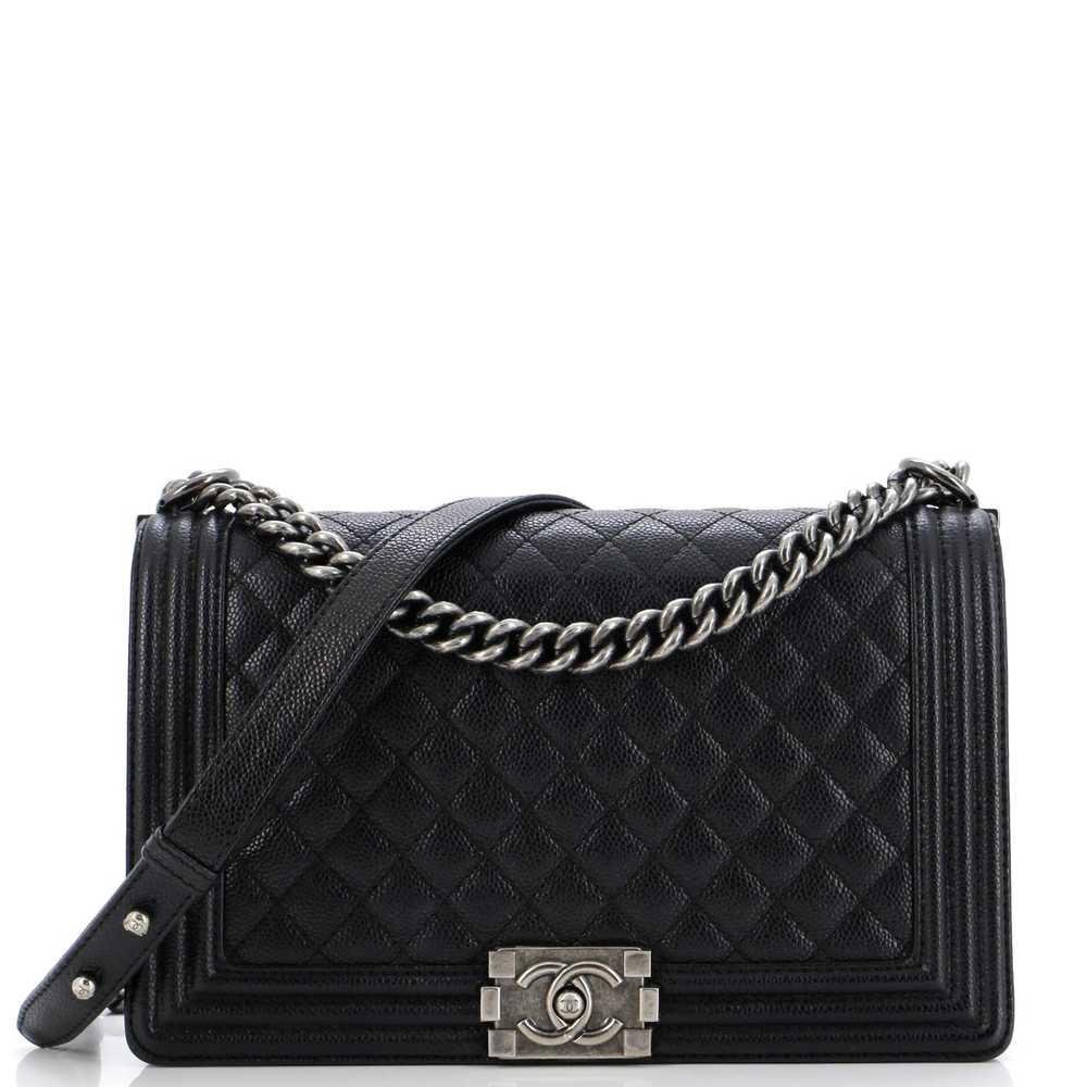 CHANEL Boy Flap Bag Quilted Caviar New Medium - image 1