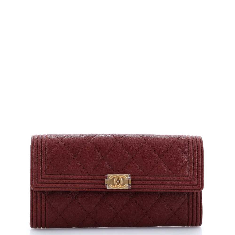 CHANEL Boy Flap Wallet Quilted Caviar Long - image 1