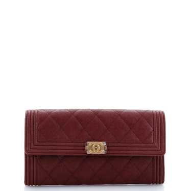 CHANEL Boy Flap Wallet Quilted Caviar Long - image 1