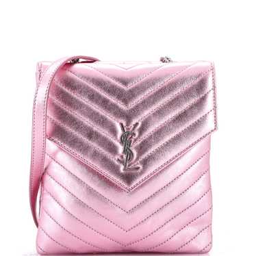 Saint Laurent Double Flap Bag Chevron Leather