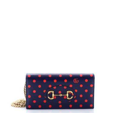 GUCCI Horsebit 1955 Chain Wallet Printed Leather