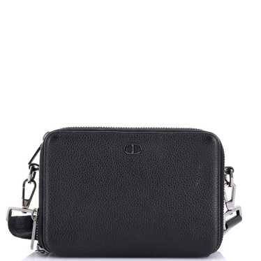 Christian Dior Double Zip Crossbody Pouch Leather