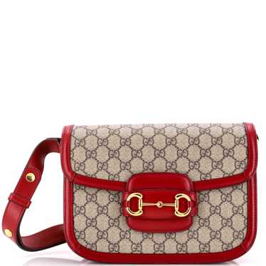 GUCCI Horsebit 1955 Shoulder Bag GG Coated Canvas… - image 1