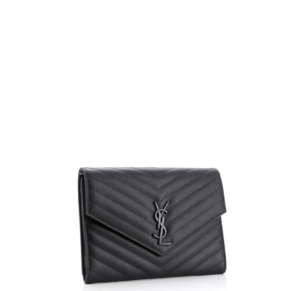 Saint Laurent Classic Monogram Envelope Wristlet … - image 2