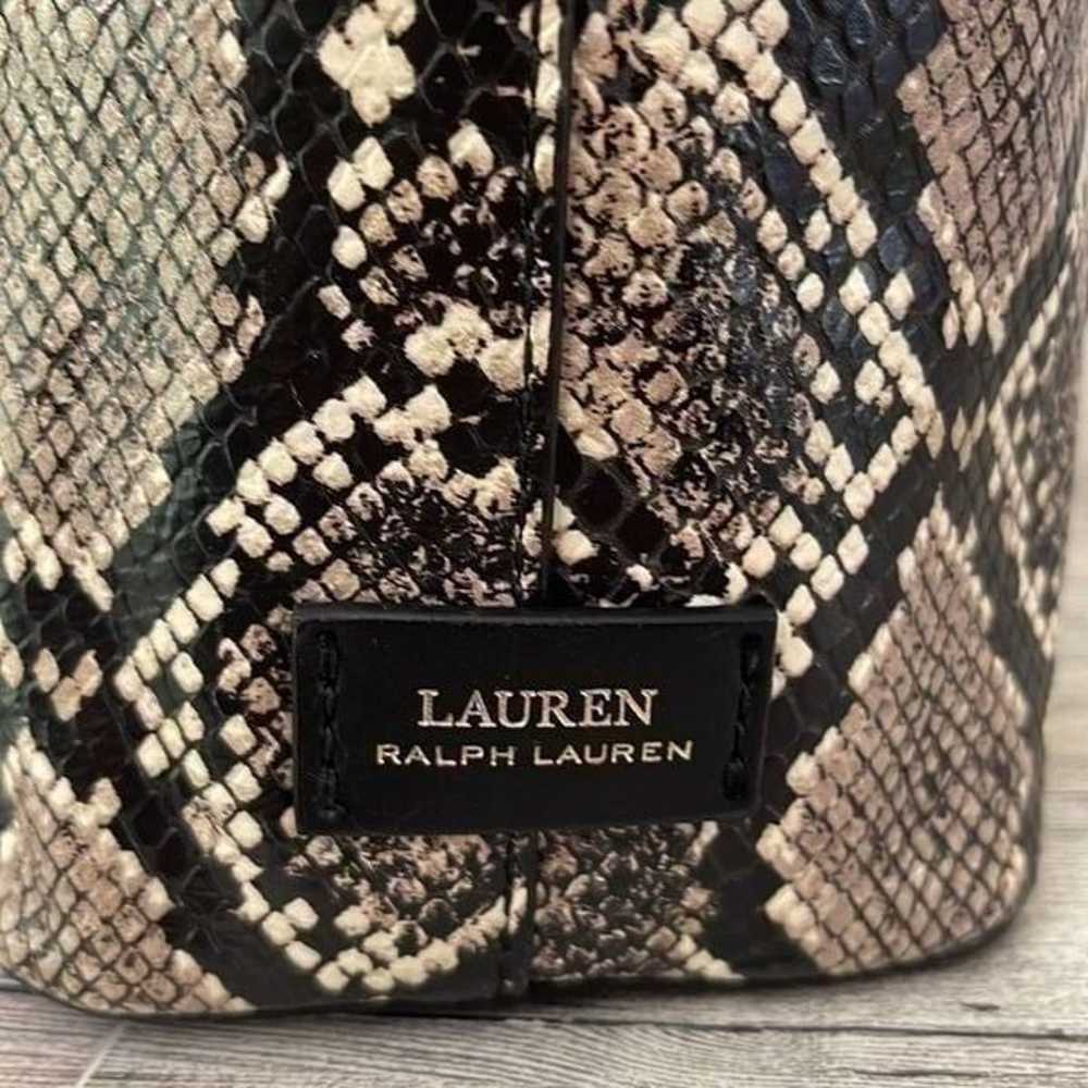 Lauren Ralph Lauren Leather Snake Print Mini Debb… - image 6