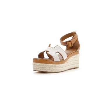 Hermes Women's Elda Wedge Espadrilles Canvas and L