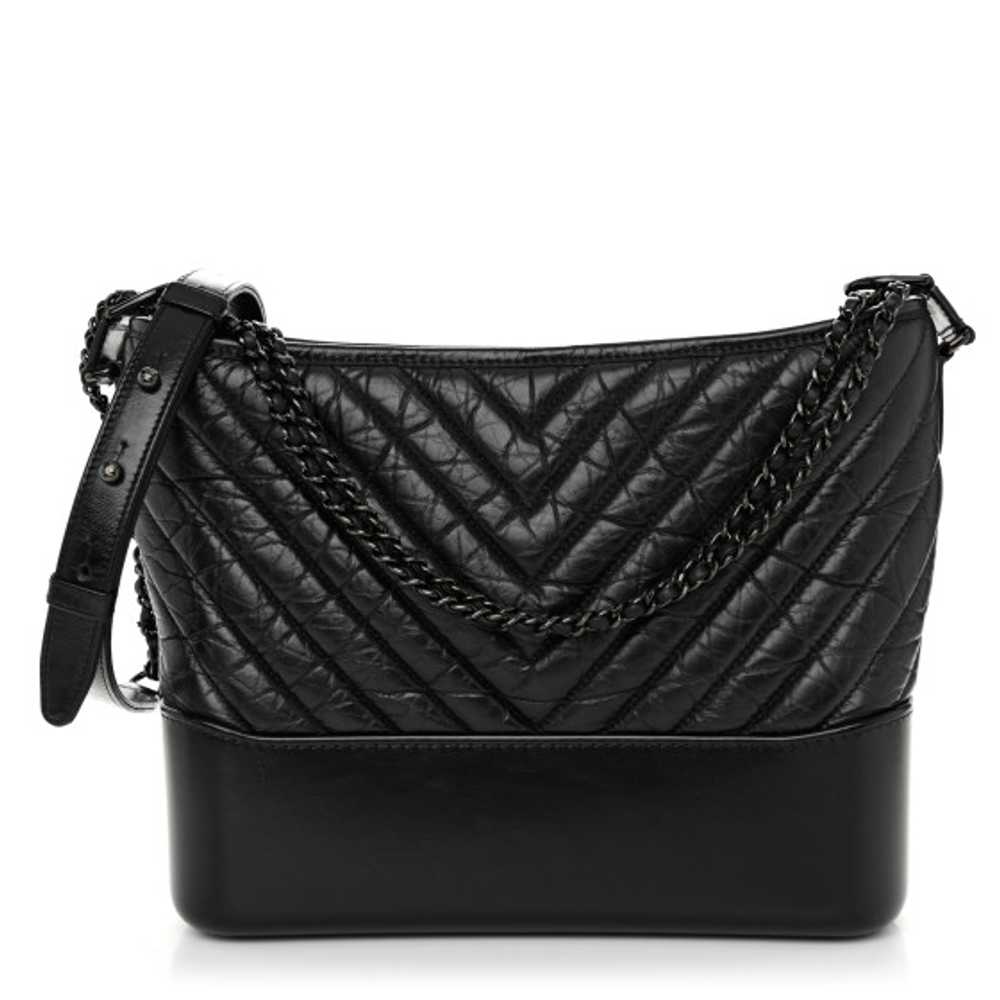 CHANEL Aged Calfskin Chevron Quilted Medium Gabri… - image 1