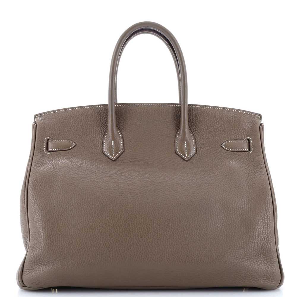 Hermes Birkin Handbag Grey Clemence with Gold Har… - image 3