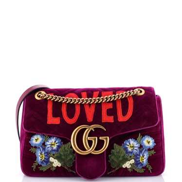 GUCCI GG Marmont Flap Bag Embroidered Matelasse Ve