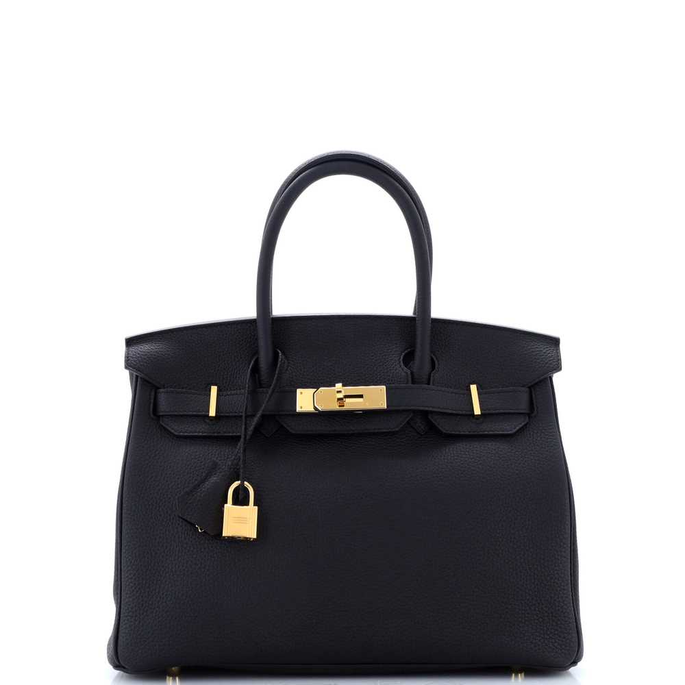 Hermes Birkin Handbag Noir Togo with Gold Hardwar… - image 1