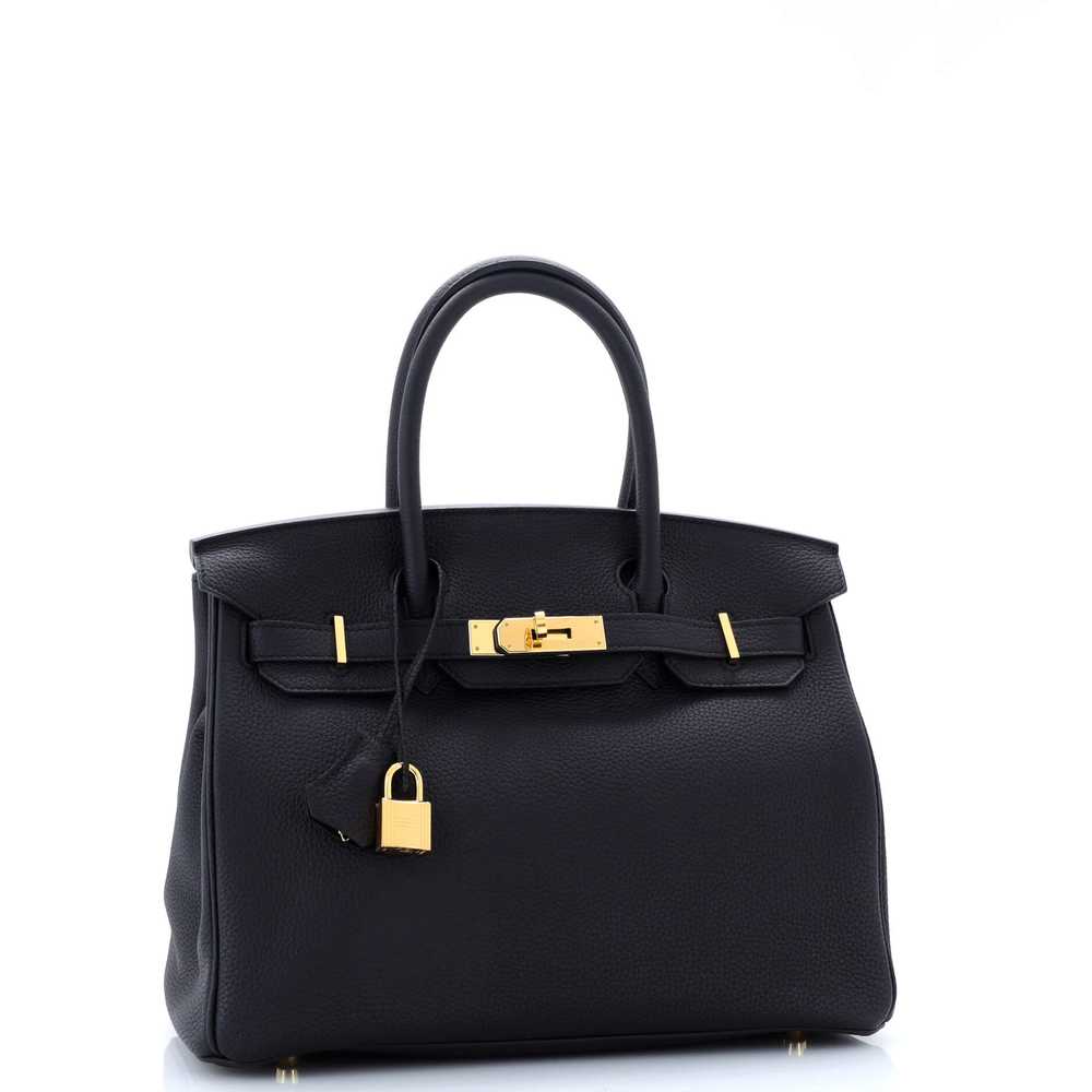 Hermes Birkin Handbag Noir Togo with Gold Hardwar… - image 3