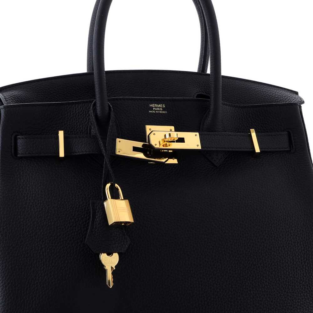 Hermes Birkin Handbag Noir Togo with Gold Hardwar… - image 7