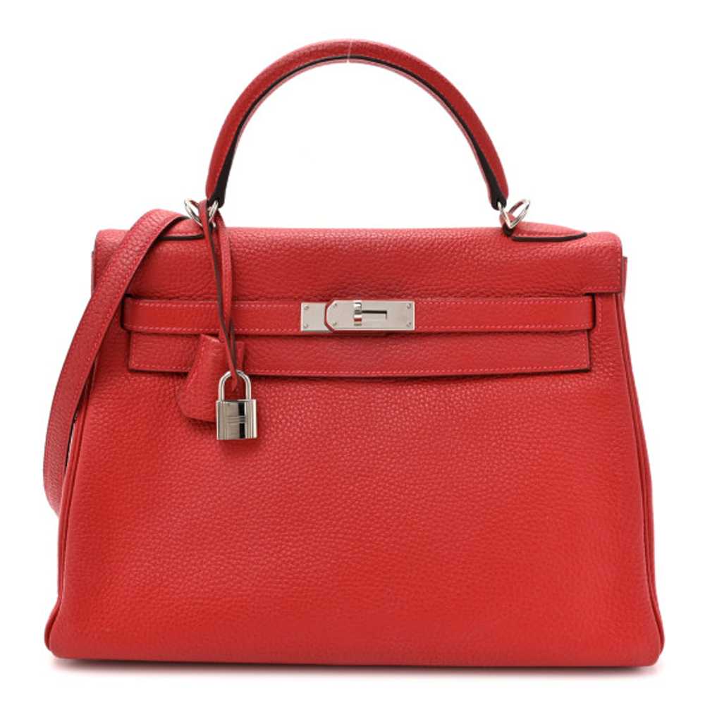 HERMES Taurillon Clemence Kelly Retourne 32 Rouge… - image 1