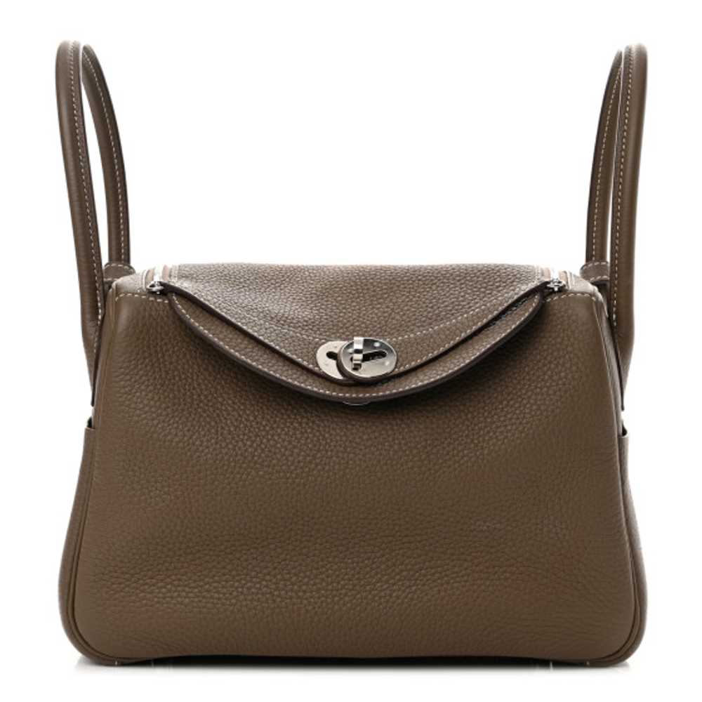 HERMES Taurillon Clemence Lindy 26 Etoupe - image 1