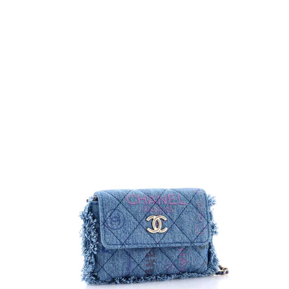 CHANEL Denim Mood Flap Clutch with Chain Logo Pri… - image 2