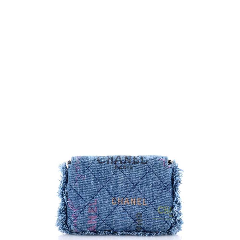 CHANEL Denim Mood Flap Clutch with Chain Logo Pri… - image 3