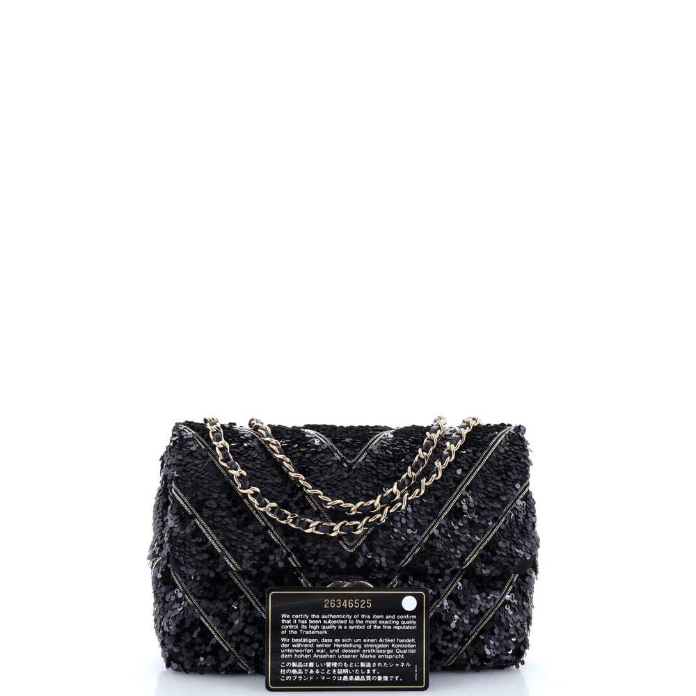 CHANEL CC Flap Bag Chevron Sequins Mini - image 2