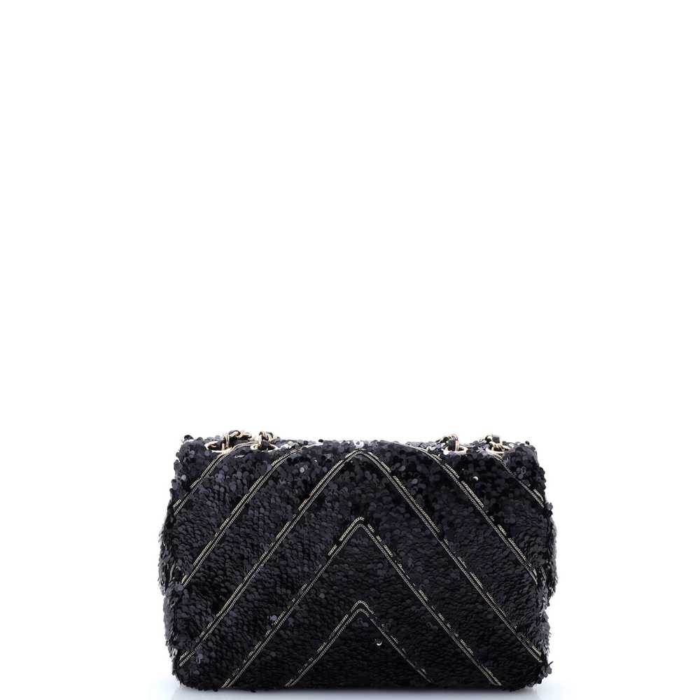 CHANEL CC Flap Bag Chevron Sequins Mini - image 4