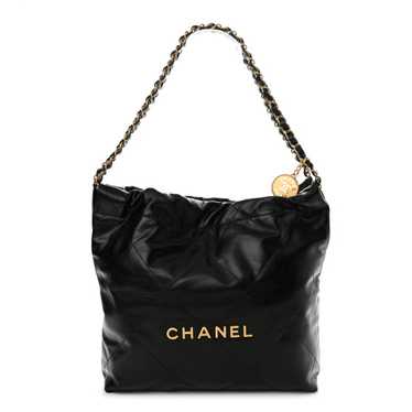 CHANEL Shiny Calfskin Quilted Small Chanel 22 Blac