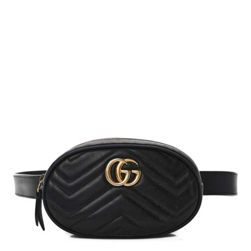 GUCCI Calfskin Matelasse GG Marmont Belt Bag 85 3… - image 1