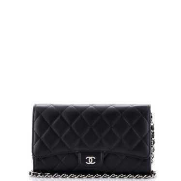 CHANEL Wallet on Short Chain Quilted Lambskin