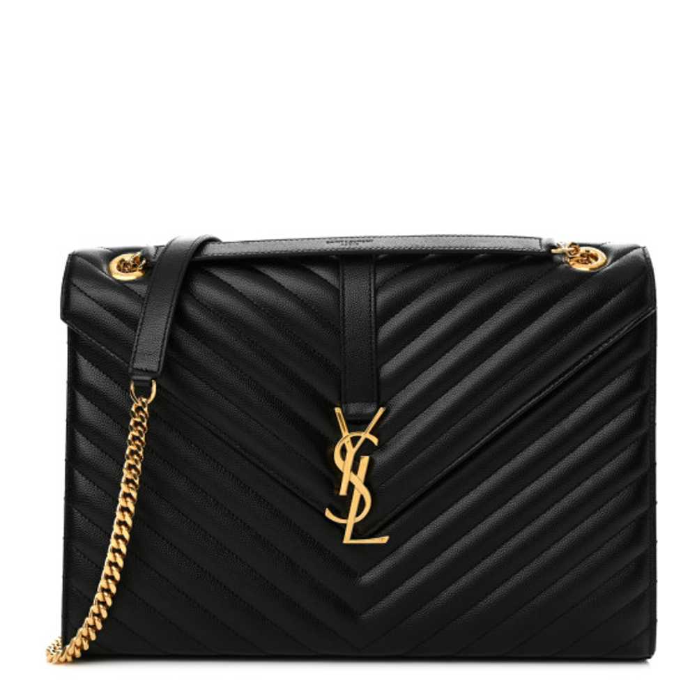 SAINT LAURENT Grain De Poudre Matelasse Chevron L… - image 1