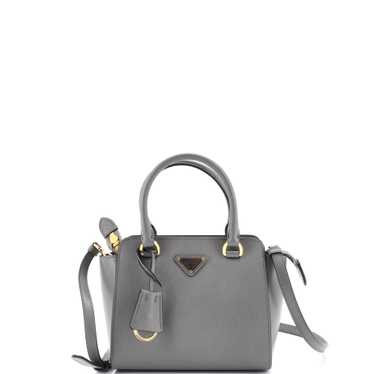 PRADA Triangle Logo Zip Tote Saffiano Leather Smal