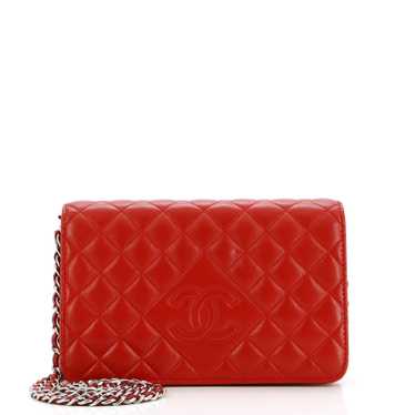 CHANEL Diamond CC Wallet on Chain Quilted Lambskin