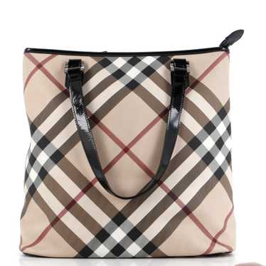 Burberry Nickie Tote Nova Check Coated Canvas Larg