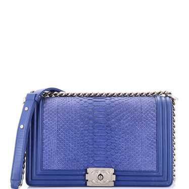 CHANEL Boy Flap Bag Python New Medium