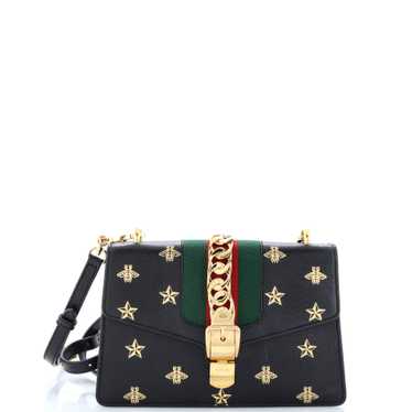 GUCCI Sylvie Shoulder Bag Printed Leather Small