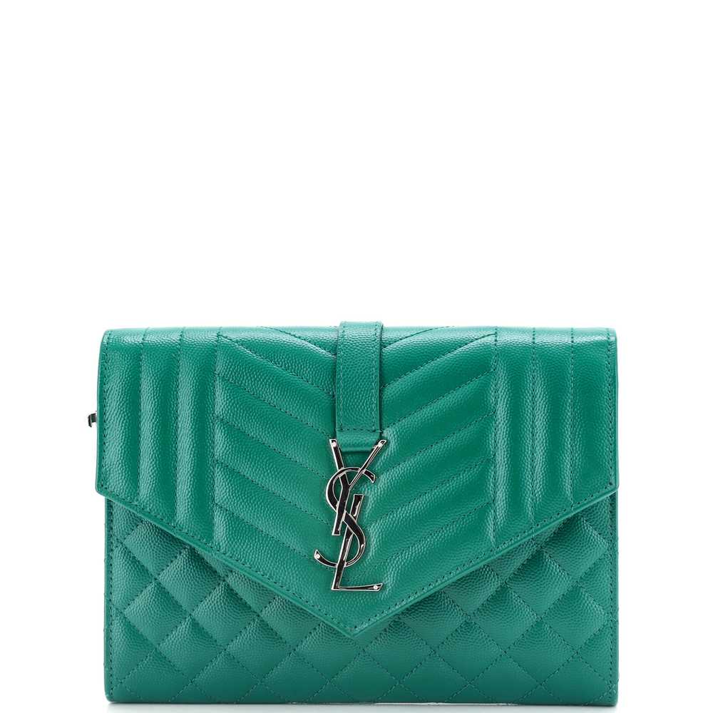 Saint Laurent Classic Monogram Envelope Wristlet … - image 1