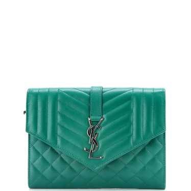 Saint Laurent Classic Monogram Envelope Wristlet … - image 1