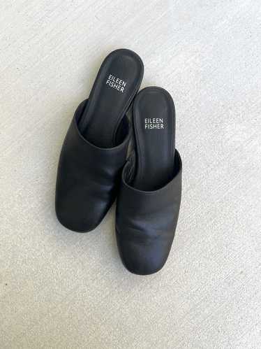 EILEEN FISHER Scan Nappa Leather Mules (5) | Used,