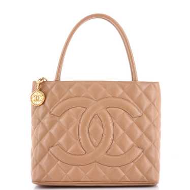 CHANEL Medallion Tote Quilted Caviar