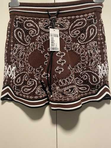 Amiri AMIRI Bandana Crochet Basketball Shorts Dar… - image 1