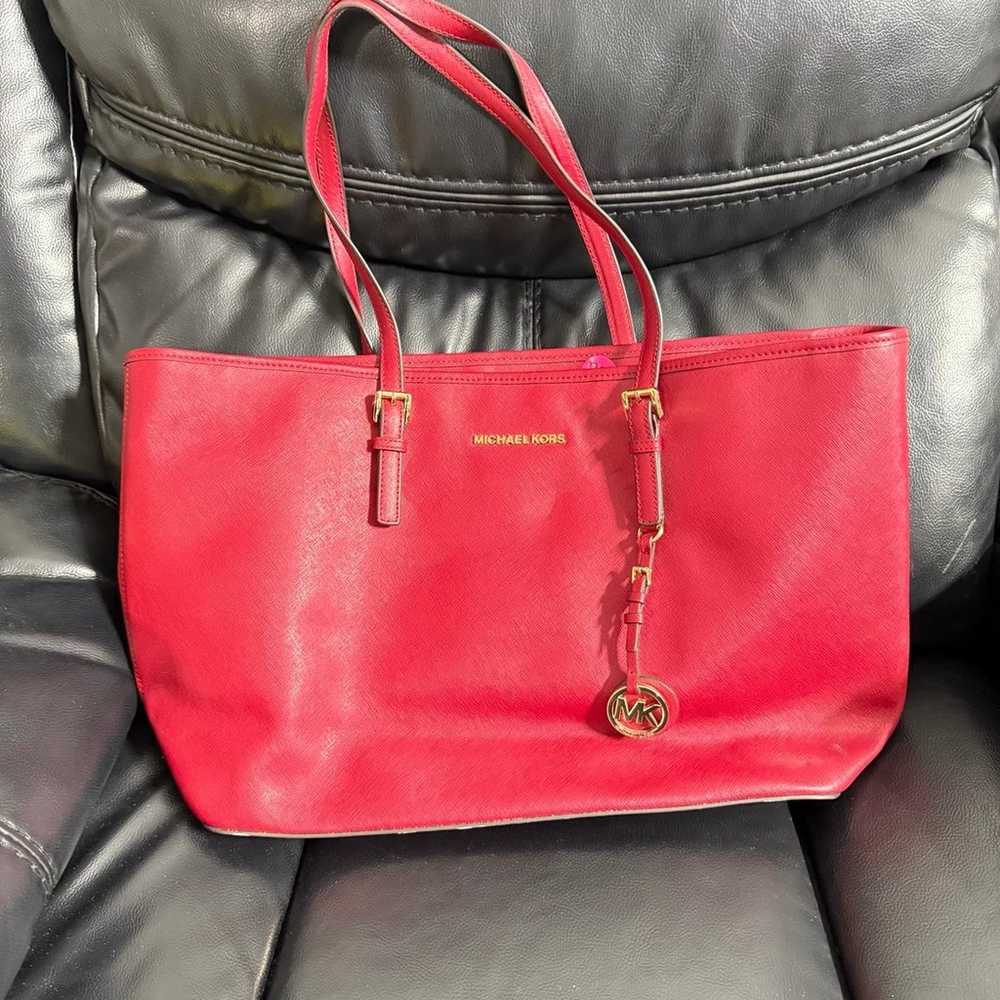 Michael Kors Large Logo Tote Bag (Red) - image 2