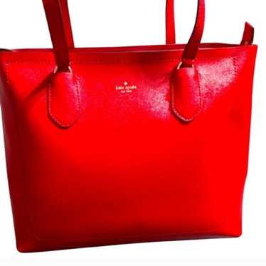 Kate Spade NWOT Red Micro Pebbled Leather Tote