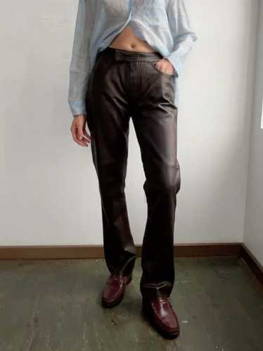 Vintage Soft Leather Pants - Chocolate