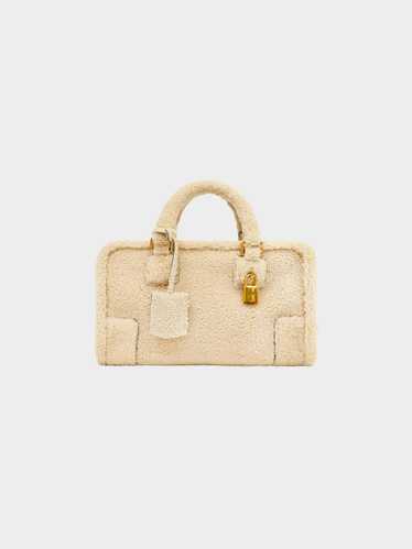 Loewe 2000s Beige Shearling Amazona 28 Handbag