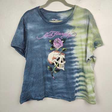 Ed Hardy Ed Hardy Tie Dye Skull Top Womens Plus S… - image 1