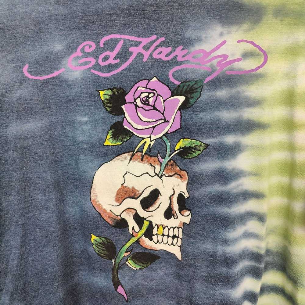 Ed Hardy Ed Hardy Tie Dye Skull Top Womens Plus S… - image 2