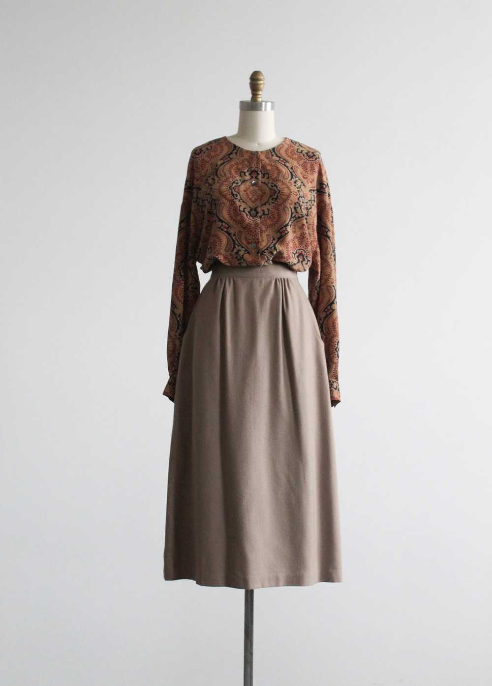 almond wool midi skirt - image 1